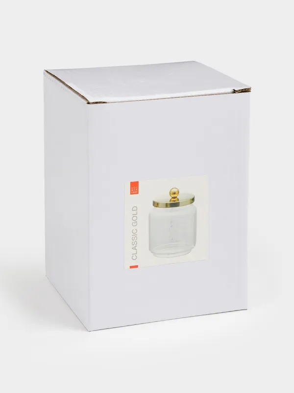 Емкость для хранения, 9х12 см, 450 мл, стекло/металл, золотистая, Classic gold, image-5