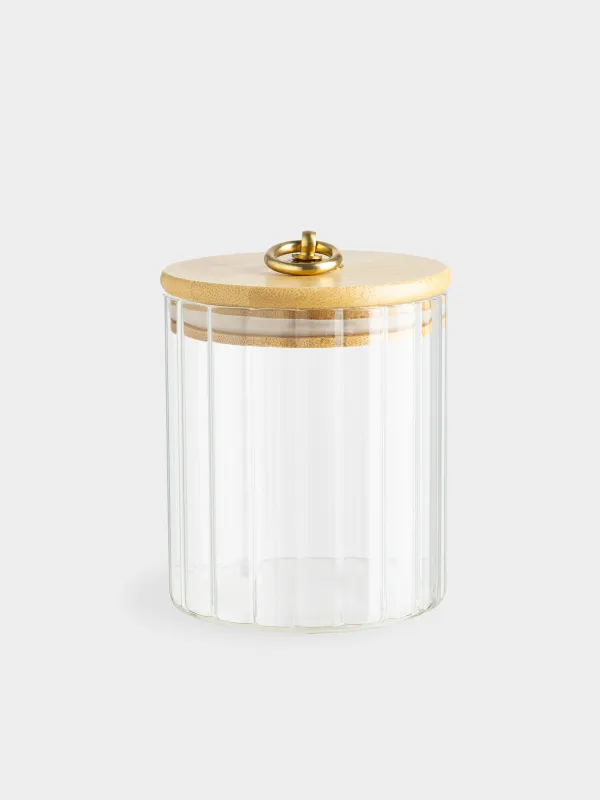 Сусымалы азық-түлік Банкі, 500 мл, бамбук Шыны, Camellia, image-0