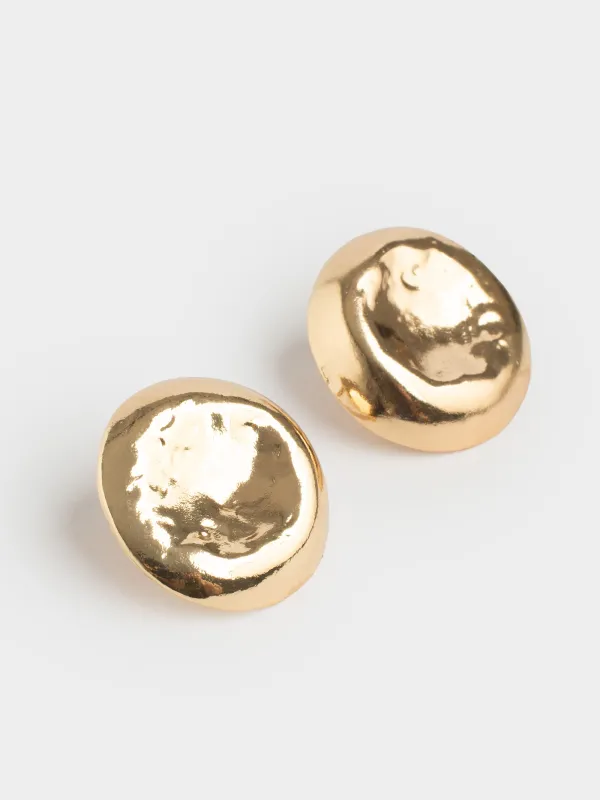 Пуссет сырғалары, 3 см, 2 дана, металл, алтын, Jewelry, image-0