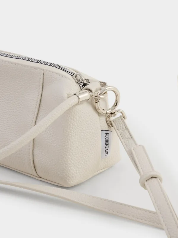 Сумка женская, 20х11 см, с ручкой, полиуретан, молочная, Memo, image-5