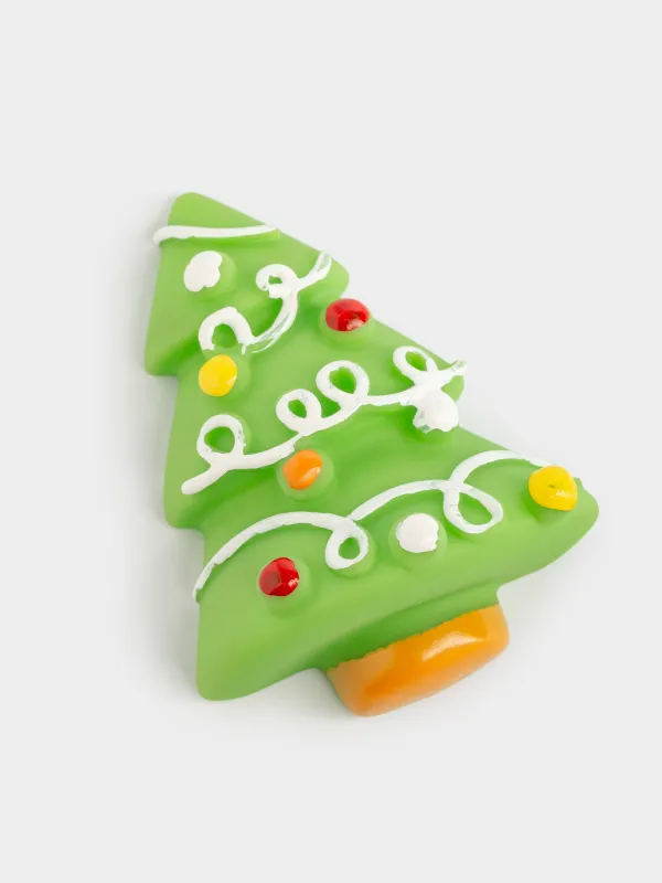 Иттерге арналған ойыншықтар жинағы, 10 см, 2 дана, сықырлағышы бар, резеңке, қызыл/жасыл, Сүйек және шырша, Christmas pet, image-3