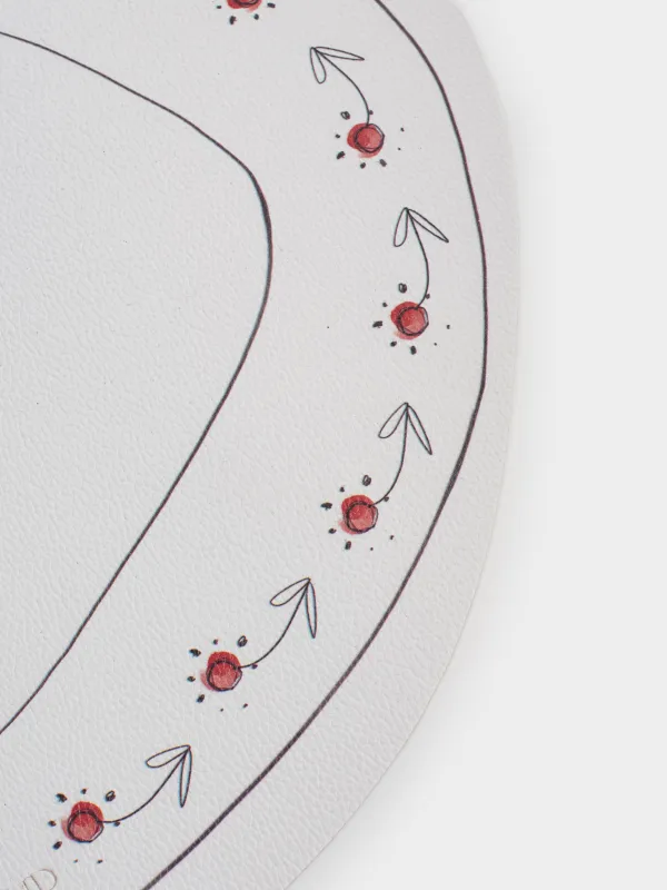 Салфетка под приборы, 32x44 см, ПВХ, фигурная, белая, Желтые цветы, Rock print, image-2