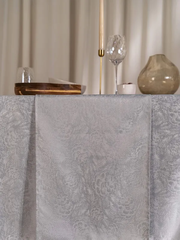 Дорожка настольная, 40х160 см, жаккард, полиэстер, серая, Шишки, Spruce cones, image-3