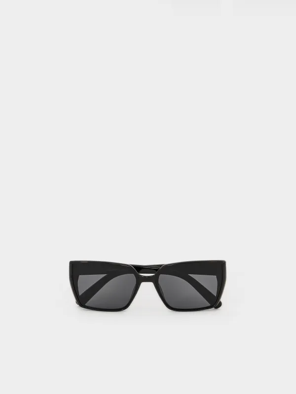 Очки солнцезащитные, пластик, квадратные, черные, Geometric, image-0