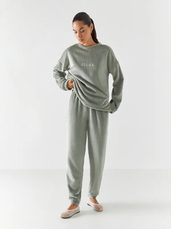 Әйелдер шалбары, үйге арналған, өлшемі S, флис, ашық жасыл, Isabelle, image-0