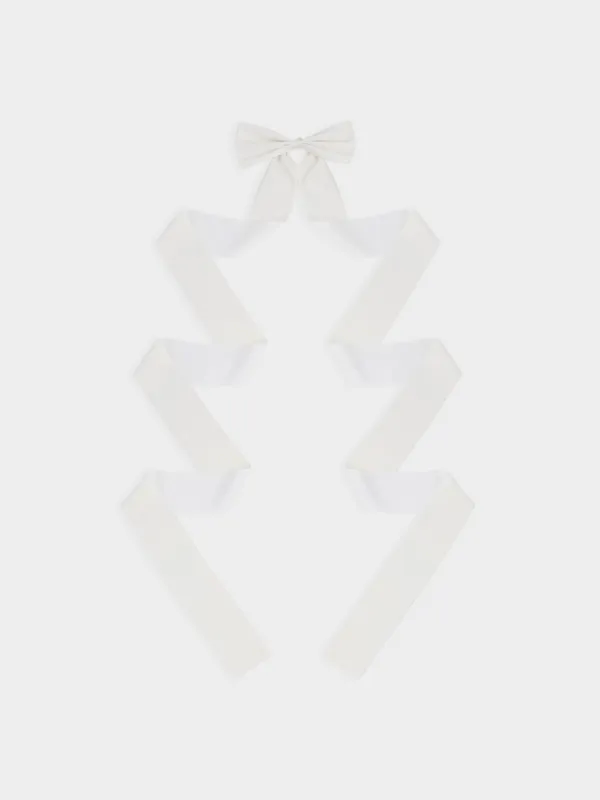 Сәндік әшекей, 45х270 см, қыстырғышта, полиэстер, сүт түстес, Бантик, Bow velvet, image-0