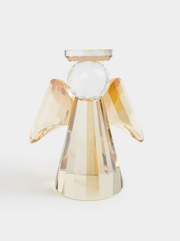 Статуэтка, 11 см, кристальное стекло, янтарная, Ангел, Angel figurine, image-0