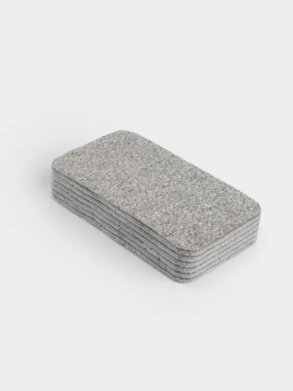 Губка-салфетка для уборки, многослойная, 12x7 см, микрофибра, серая, Clean, image-1