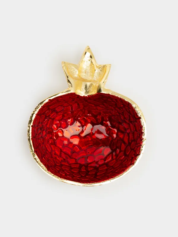Блюдо декоративное, 10x12 см, металл, красно-золотистое, Гранат, Pomegranate, image-3