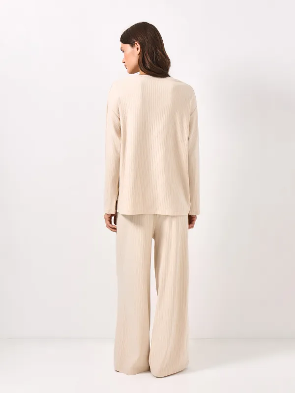 Әйелдерге арналған лонгслив, үйге арналған, өлшемі M, вискоза/спандекс, құмды, Camaria, image-5