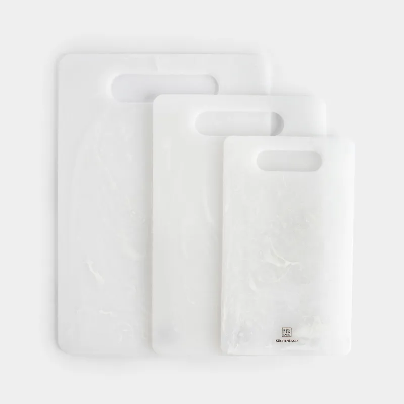 Кесу тақталарының жиынтығы, 25/30/35 см, 3 дана, пластик, тікбұрышты, ақ, Maniera