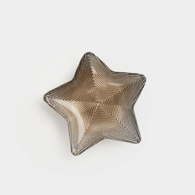 Блюдо, 15х2 см, стекло Р, золотистое, Звезда, Ribby color