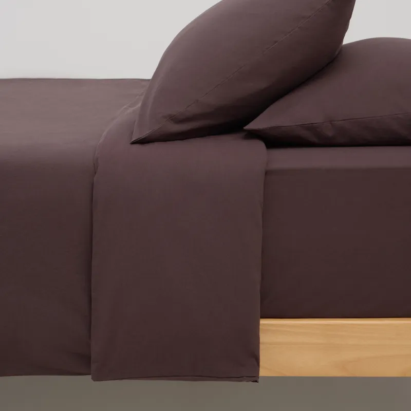 Пододеяльник, 200х220 см, вареный хлопок, коричневый, Washed cotton