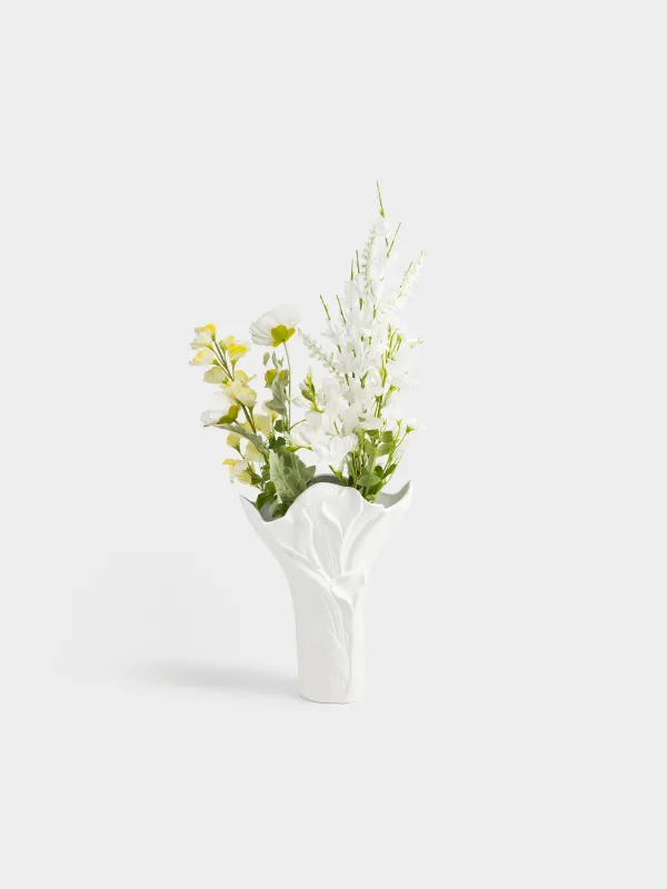 Ваза для цветов, 34 см, декоративная, керамика D, белая, Каллы, Calla white, image-4