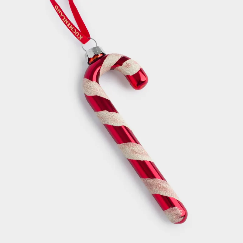 Шырша ойыншығы, 10 см, шыны, қызыл, Мұз кәмпит-таяқ, Figure christmas, image-2