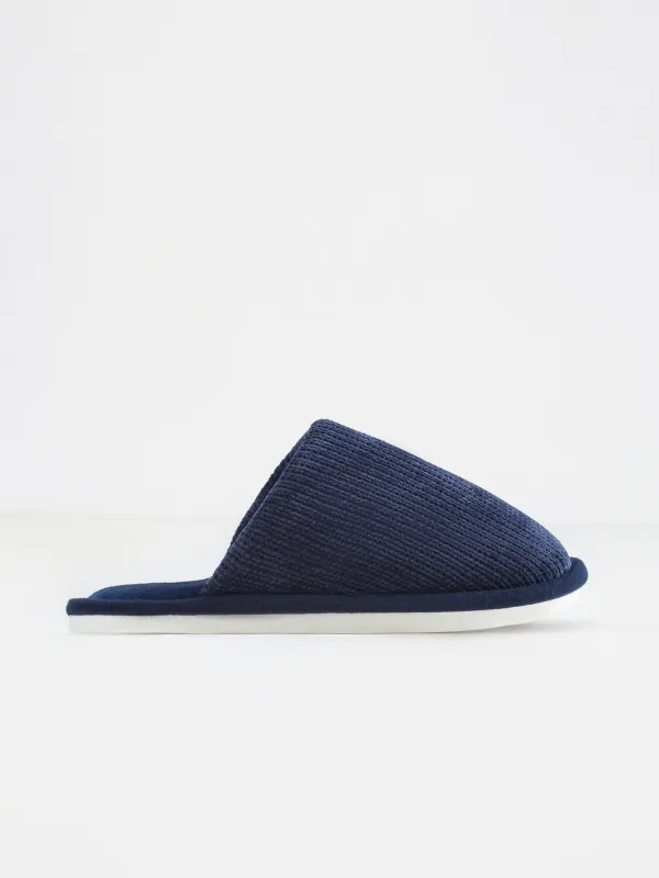 Ерлер тәпішкесі, үйге арналған, ө. 42-43, шенилл/барқыт, қара көк, Chenille, image-0