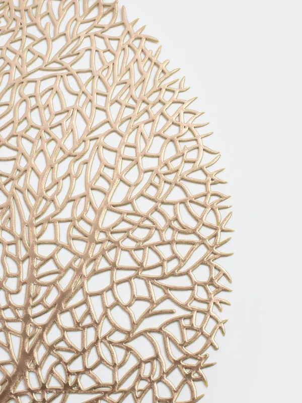 Аспаптарға арналған майлық, 38 см, ПВХ, дөңгелек, алтын, ағаш, Azhur Grid, image-2