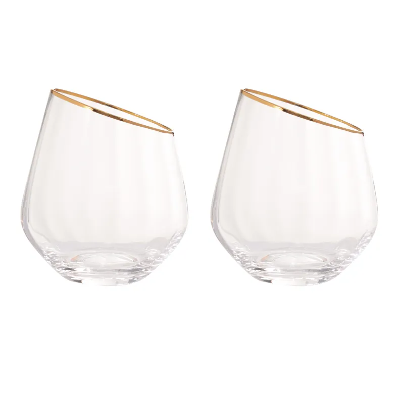 Стакан, 11 см, 350 мл, 2 шт, стекло, с золотистым кантом, Charm R gold