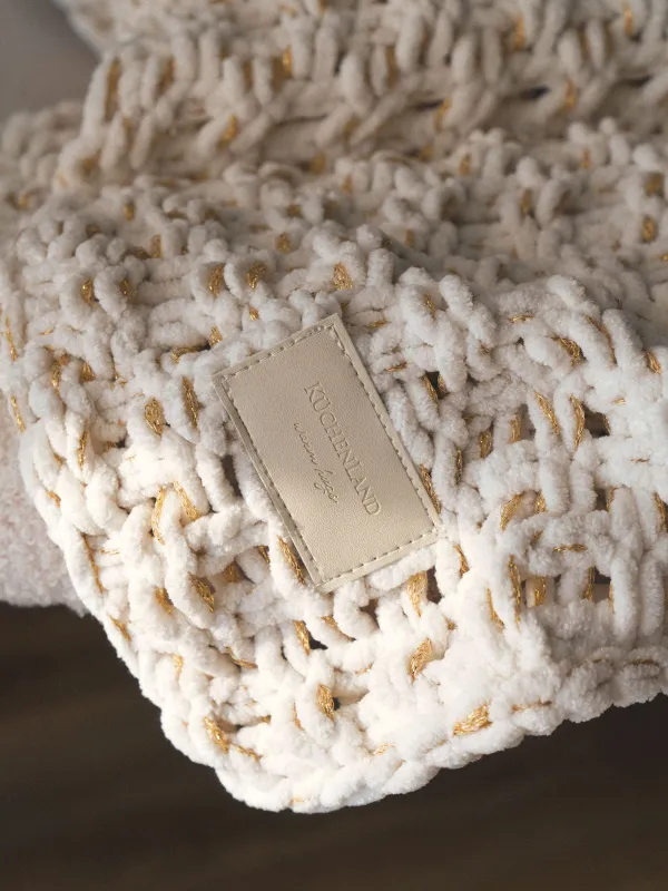 Плаид, 127x152 см, тоқылған, полиэфир, піл сүйегі, нейтрал, image-2