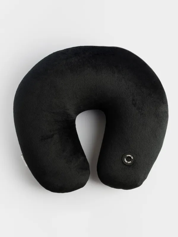 Жастық, саяхатқа арналған, 30 см, вибрациялы массажбен, полиэстер, қара, Travel comfort, image-2