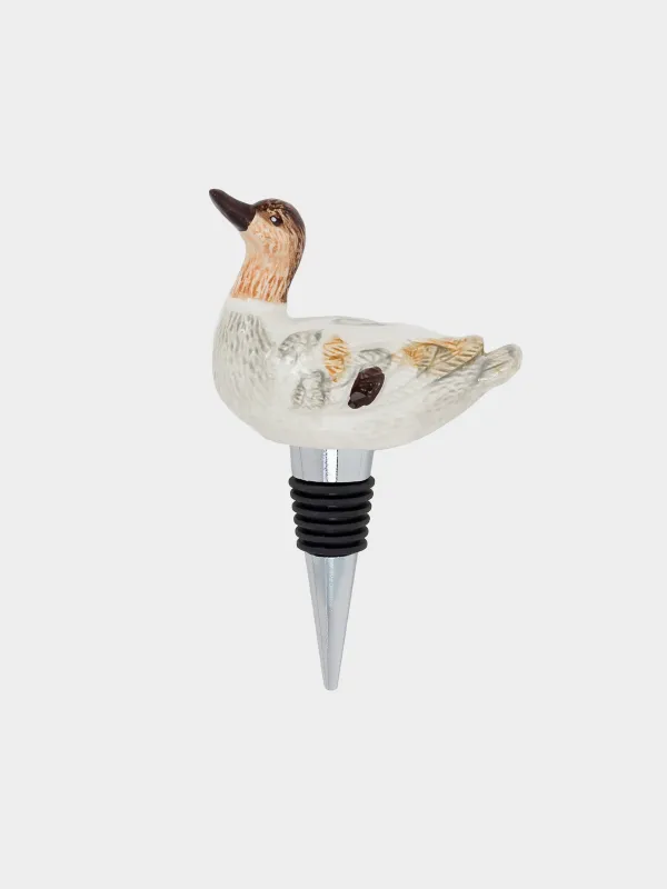 Шарап бөтелкесінің тығыны, 12 см, металл/керамика, Үйрек, Duck, image-0