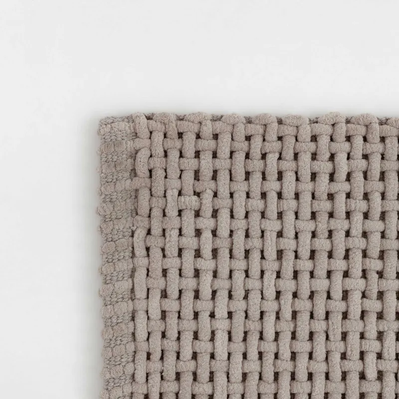 Коврик, 60х110 см, противоскользящий, полиэстер/хлопок, бежевый, Решетка, Cosy, image-2