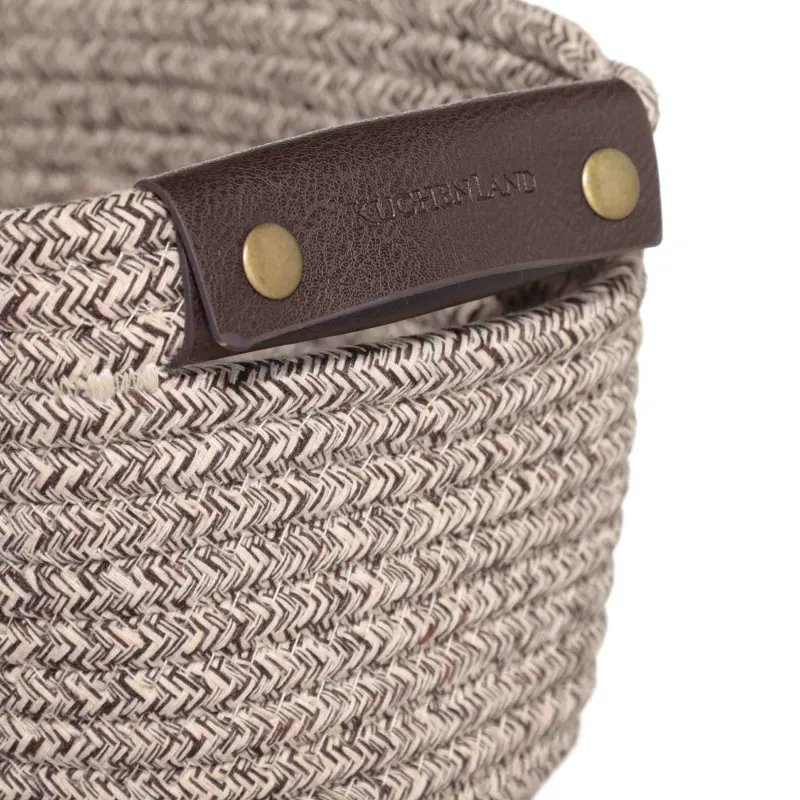 Сақтауға арналған себет, 29х21х14 см, тұтқалары бар, мақта, сопақ, қоңыр, Twine, image-3