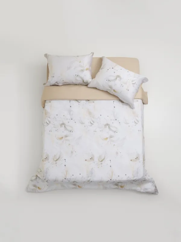 Постельное белье, евро, тенсель, Цветы с ягодами, Tencel, image-0