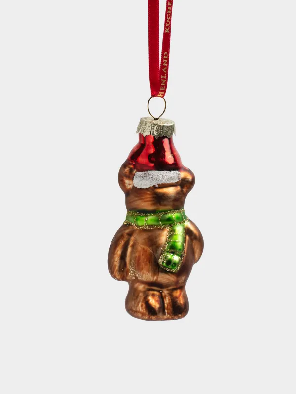 Шырша ойыншығы, 4х8 см, шыны, жылтырақтары бар, қоңыр, Қонжық, Figure christmas, image-1