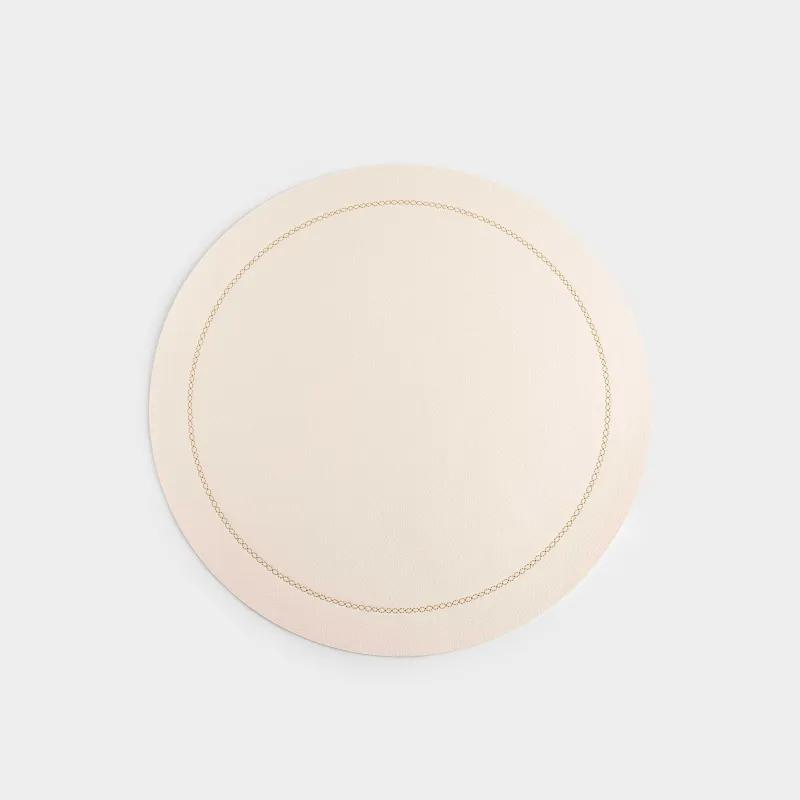 Салфетка под приборы, 38 см, ПВХ, круглая, бежевая, Rock