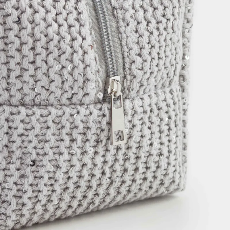 Косметичка, 20х10 см, хлопок/пластик, серебристо-серая, Node, image-3