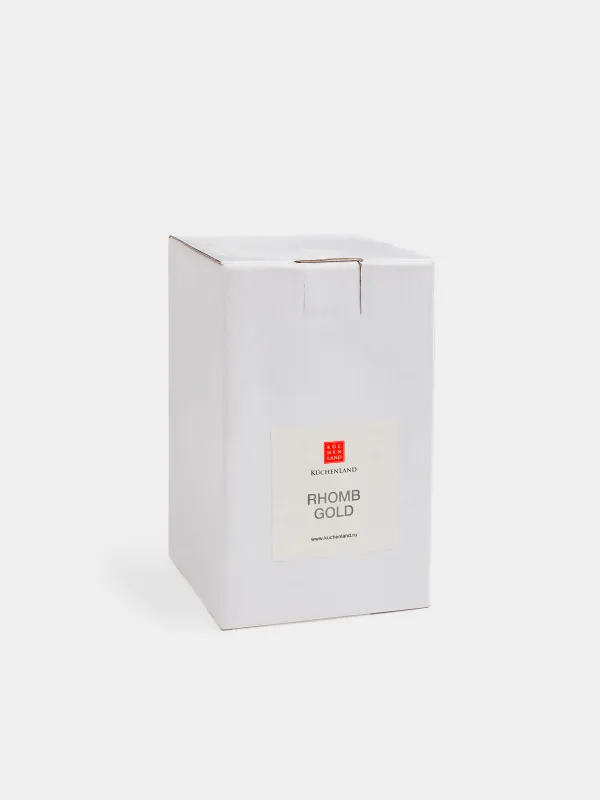 Стақан, 12 см, 340 мл, шыны Р, алтын жиегі бар, Rhomb gold, image-3