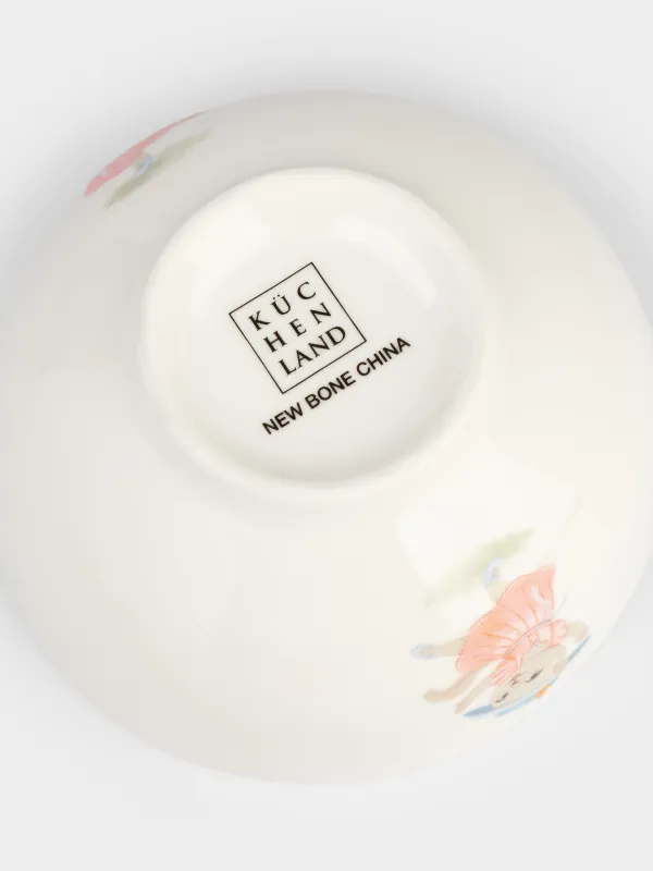 Сорпа тәрелкесі, балаларға арналған, 12х6 см, 300 мл, фарфор N, ақ, Бас киім киген мысық, Ideas life, image-4