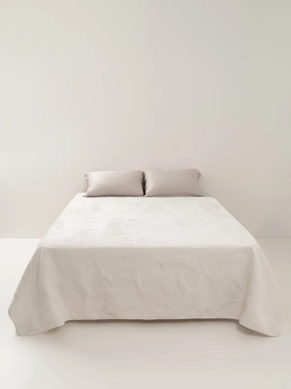 Көрпе, 220х240 см, көрпе, барқыт / микрофибра, сүт, жапырақтар, Stitch velvet, image-5