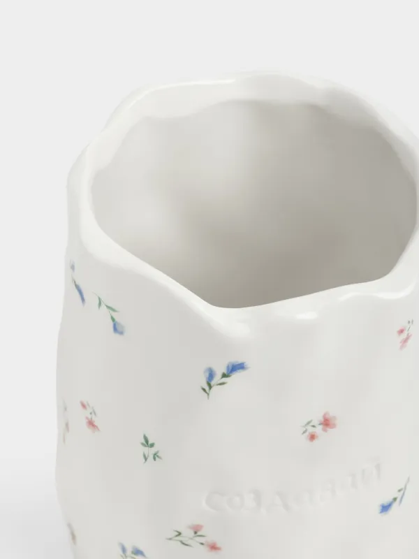 Подставка для кухонных принадлежностей, 16 см, керамика D, молочная, Нежные цветы, El flora, image-3
