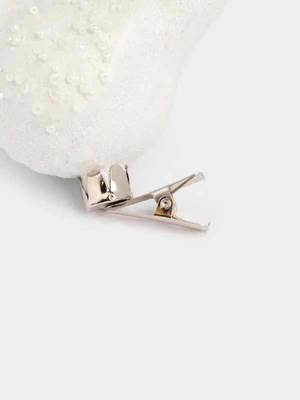 Шырша ойыншығы, 7 см, қыстырғышта, шыны/металл, ақ, Құс, Figure sparkle, image-3