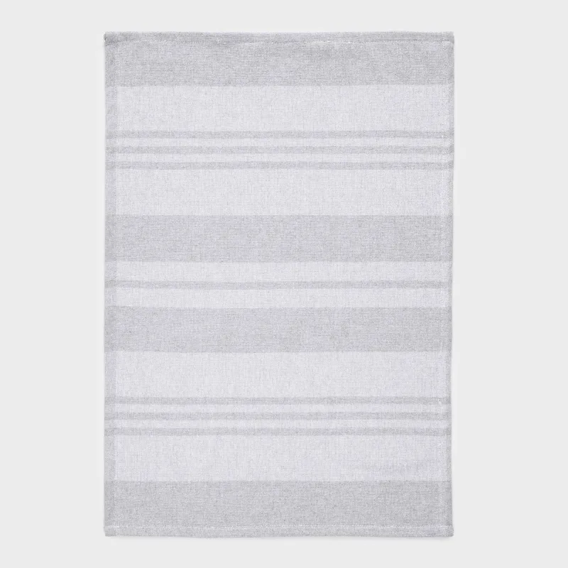 Полотенце кухонное, 40х60 см, хлопок, светло-серое, Полосы, Stripe kitchen