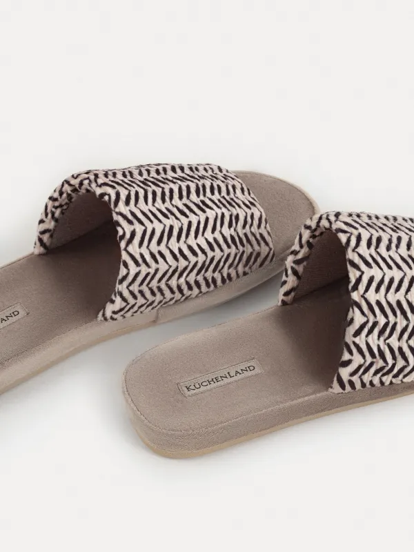 Әйелдер тәпішкелері, үйге арналған, өлшемі 36-37, полиэстер, сарғылт-қоңыр және қара, Geo, image-2