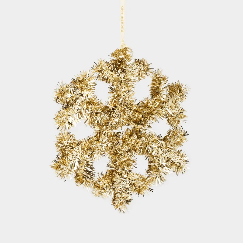 Шырша ойыншығы, 17 см, шырша жылтырағы/пластик, шампан, Қар ұшқыны, Tinsel christmas