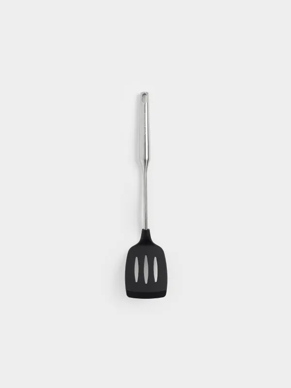 Қалақ, 39 см, саңылаулары бар, силикон/болат, қара, Nova black, image-0