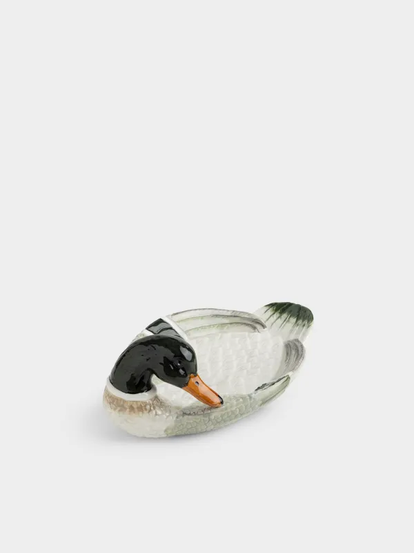Ыдыс, 32х19х12 см, керамика, сұр-жасыл, Үйрек, Duck, image-0