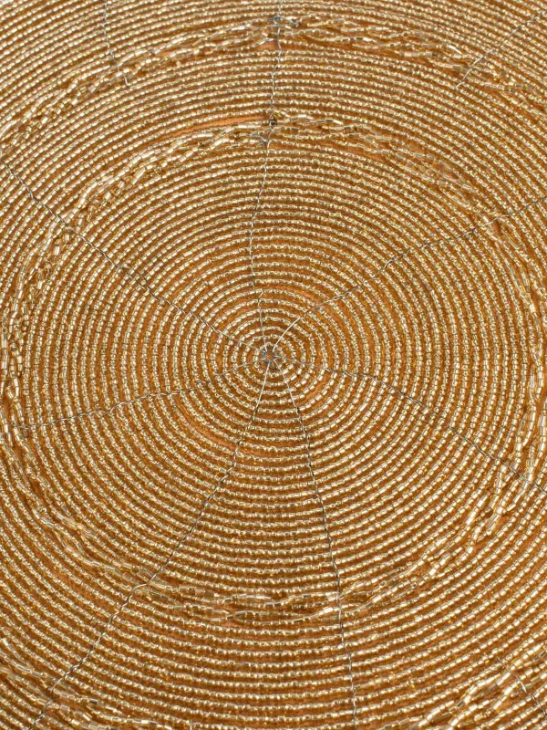 Аспаптарға арналған майлық, 36 см, моншақ, дөңгелек, алтын, Circle beads, image-3