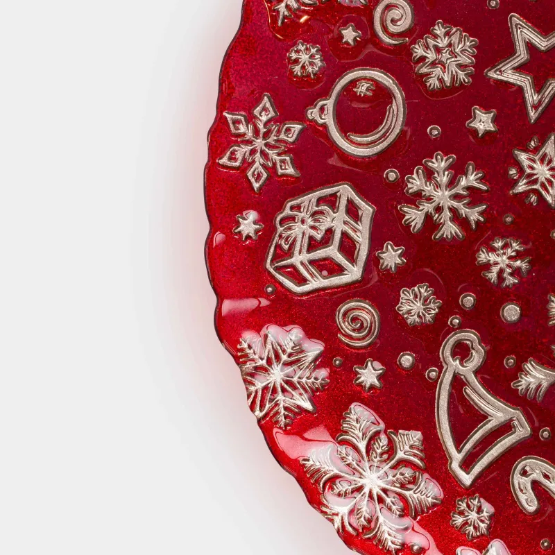 Ыдыс, 33 см, шыны, қызыл, Қар ұшқындары, Brumal, image-3