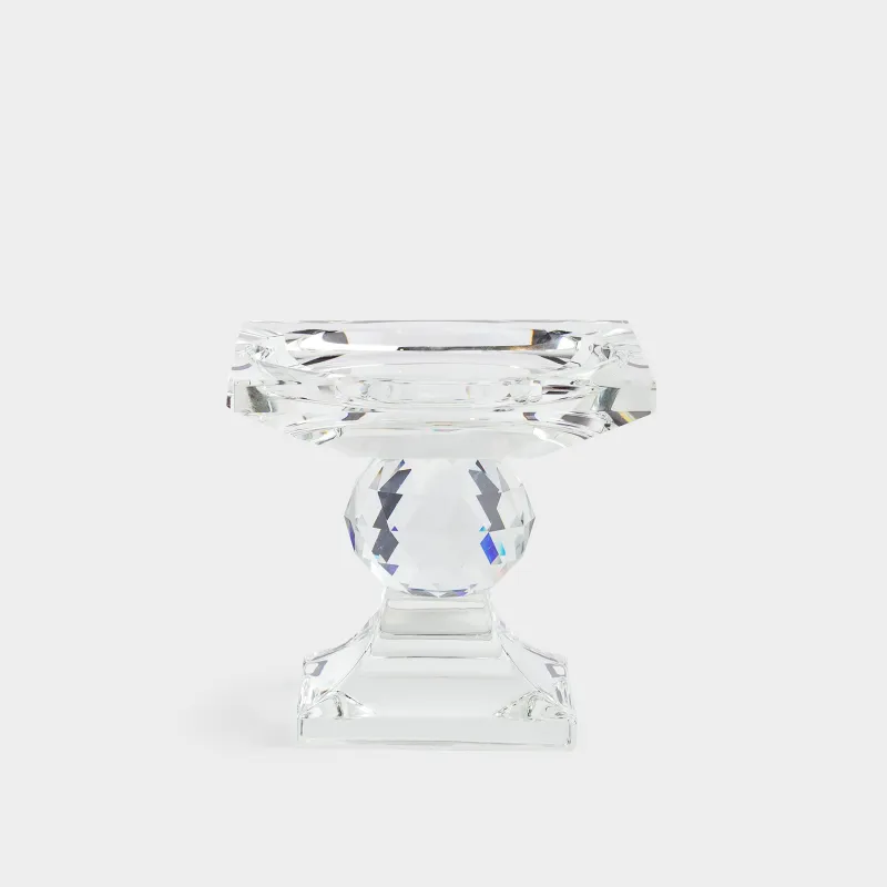 Шам ұстағыш, 9 см, цилиндрлік шамға арналған, аяқты, хрусталь шыны, Lux crystal