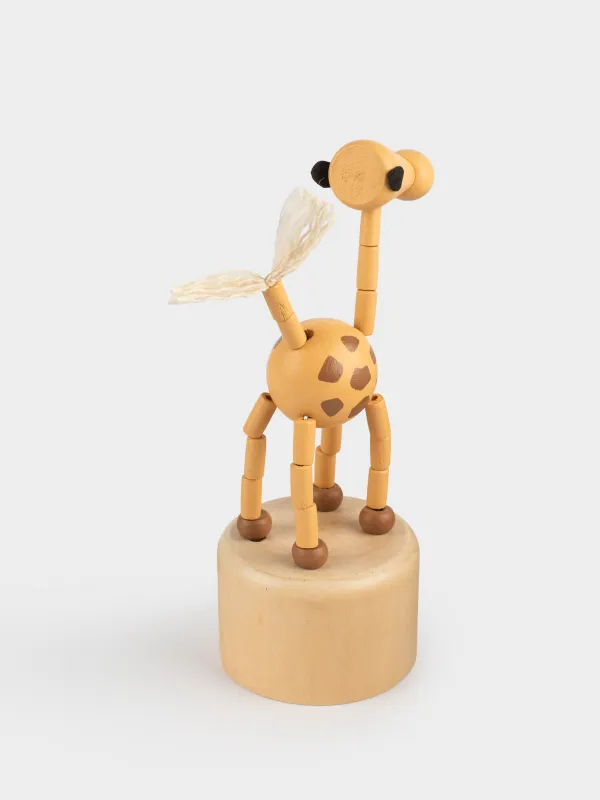 Ойыншық, 13х5 см, тартқыш жібі бар ойыншық, ағаш, сары, Жираф, Jungle, image-3