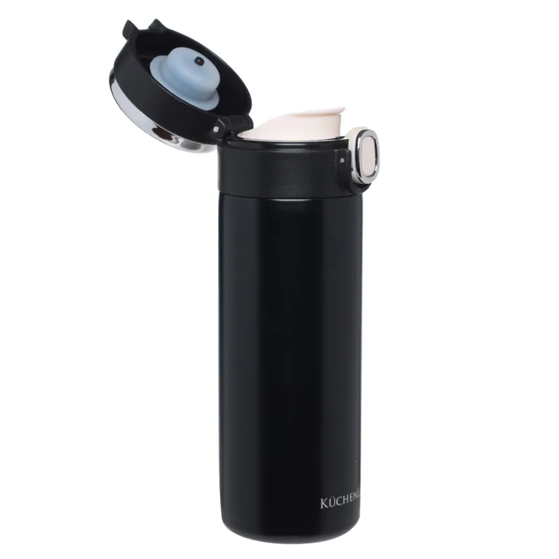 Термокружка, 380 мл, с термометром, сталь/пластик, черная, Celsius, image-1