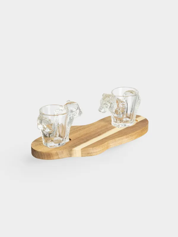 Десте, 40 мл, 2 дана, тұғырда, шыны/ағаш, Аю, Noble tree, image-1