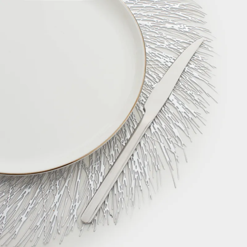 Аспаптарға арналған майлық, 38 см, ПВХ, дөңгелек, күміс, Azhur Grid, image-4