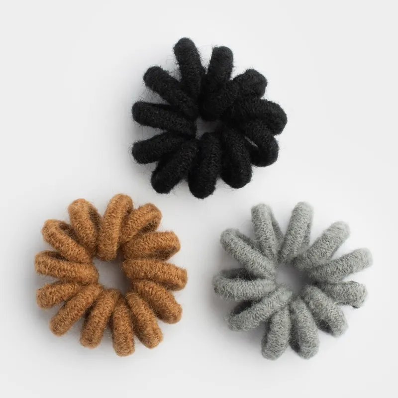 Резинка для волос, 6 см, 3 шт, ТПУ/полиэстер, Спираль, Helix