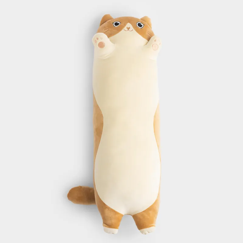 Подушка декоративная, 65х21 см, спандекс, молочная, Кот, Cat